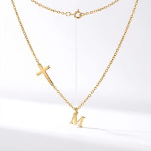 forever shine sideways cross necklace