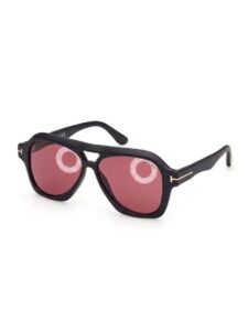 pink lens bold aviator sunglasses