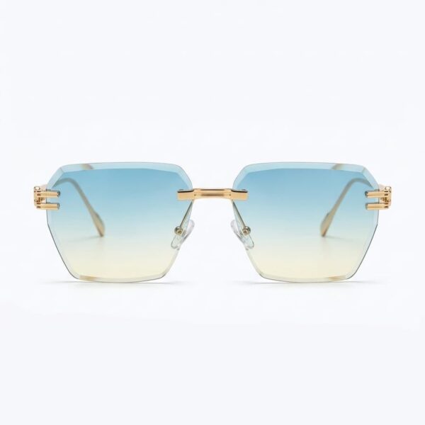 Gradient Hexagon Rimless Sunglasses