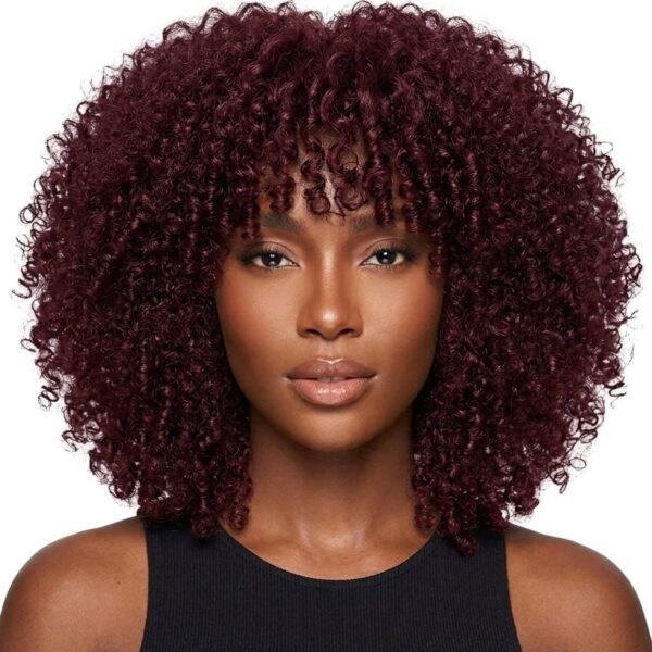 Burgundy Curly Afro Wig – Rich Color, Full Volume & Natural Texture