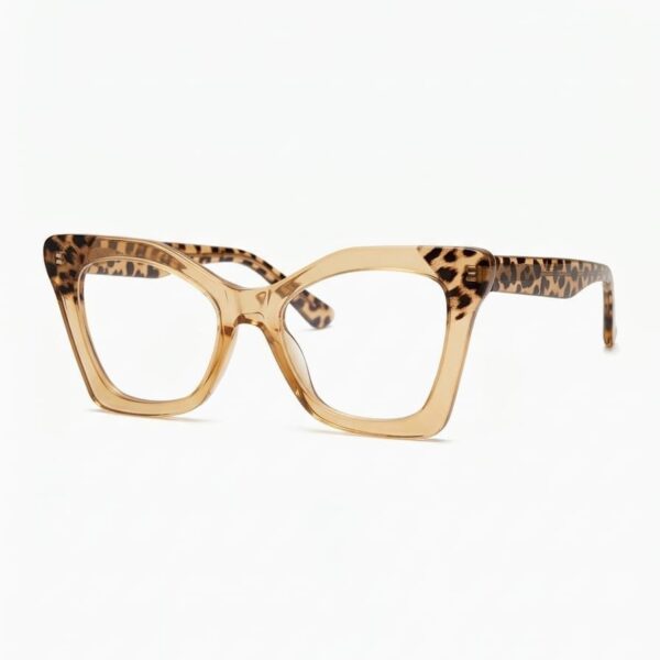 beige leopard cat eye glasses