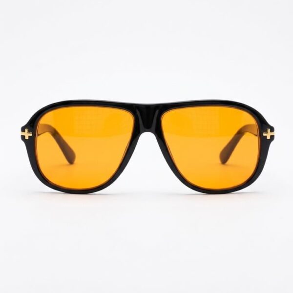 retro "amber glow" aviator sunglasses