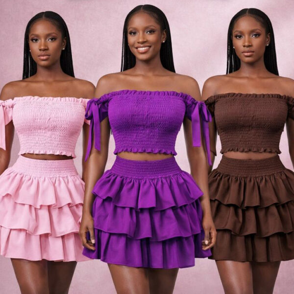 the florar ruffle two piece set